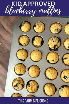 blueberry muffins in a pan ready to go into the oven for baking