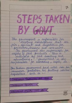 a piece of paper with writing on it that says, steps taken by cowt