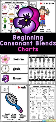 the beginning and ending blends worksheet is shown with text that says beginning blends