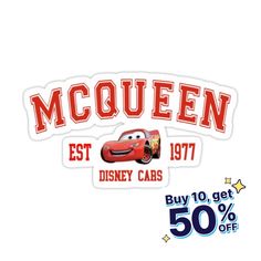 the disney cars sticker is on sale for $ 50