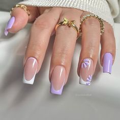 Purple Acrylic Nails, Lilac Nails, Spring Acrylic Nails, Lavender Nails, Casual Nails, Acrylic Nails Coffin Short, Short Acrylic Nails Designs, Square Acrylic Nails