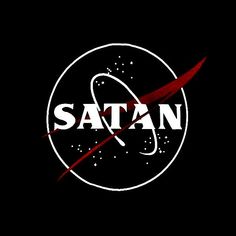 the logo for saturn, which is in red and white