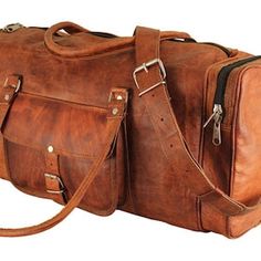 Personalized Men's Overnight Bag Leather Duffel, Classic Carry Lite Holdall Lightweight Luggage Carry on Baggage Brown Men's Bag - Etsy Brown Rectangular Travel Accessories For Overnight Trips, Luggage With Sleeve For Overnight Trips, Luggage With Luggage Sleeve For Overnight Trips, Brown Rectangular Travel Bag For Overnight Trips, Leather Duffle Bag With Pockets For Overnight Trips, Brown Travel Bag With Pockets, Rectangular Travel Bag With Pockets For Overnight Trips, Rectangular Duffle Bag With Pockets For Trips, Rectangular Shoulder Bag With Pockets For Overnight Trips