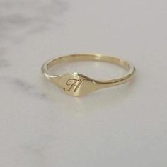 Monogram ring gold signet ring engraved Signet Ring dainty | Etsy Unique Gold Wedding Rings, Monogram Ring Gold, Engraved Signet Ring, Personalized Initial Ring, Birthstone Charm Necklace, Signet Rings Women, 14k Gold Wedding Band, Monogram Ring, Gold Signet Ring