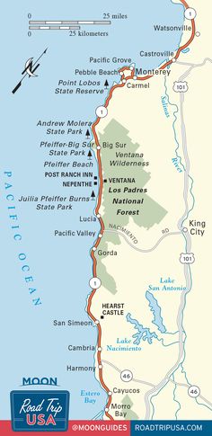 a map showing the route to moon ridge