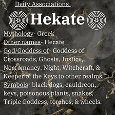 a black and gold marble background with the words hekate on it's side