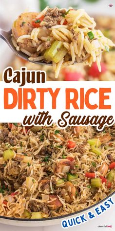 the recipe for cajun dirty rice with sausage