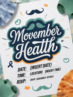 a poster with the words november health on it and other items surrounding it, including an umbrella