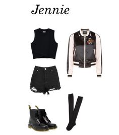 Outfit inspired by: BLΛƆKPIИK Jennie 'Whisle' Attractive Outfits, Korean Fashion Kpop Inspired Outfits, Korean Fashion Kpop, Bts Inspired Outfits, Dance Outfit, Ulzzang Boy, Dance Practice, Kpop Fashion Outfits, Fashion Korean