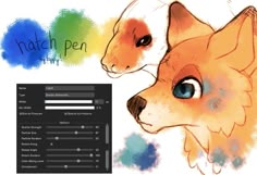 a drawing of a fox and a squirrel with the word match pen in front of it