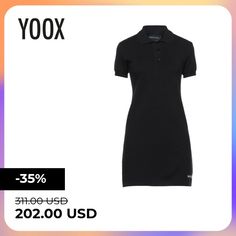 jersey, brand logo, solid color, polo collar, short sleeves, unlined, button closing, no pockets, stretch, large sized , Color: Black , Size: S Jacob Black, Polo Collar, Short Dress, Marc Jacobs, Brand Logo, Black Women, Short Dresses, Short Sleeve Dresses, Short Sleeves