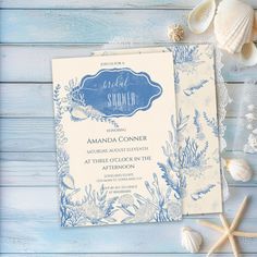 an ocean themed wedding suite with shells and starfish