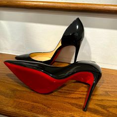 Christian Louboutin Iriza . New, Never Worn. 4.5 Inches . Size 39 1/2. Come With Dustbag. No Box Luxury Fitted Heels With Red Sole, Red Sole Heels With Pointed Toe For Galas, Designer Fitted Heels With Red Sole, Fitted Black Heels For Galas, Christian Louboutin Iriza, Heels Stilettos, Pumps Heels Stilettos, Louboutin Shoes, Christian Louboutin Shoes