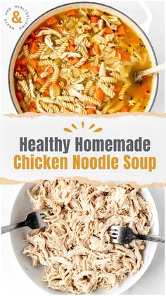 Wholesome and delicious, this healthy chicken noodle soup is a quick 30-minute recipe that's far better than store-bought options. Ideal for batch cooking and meal prep!