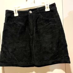 Black Corduroy Skirt. New With Tags. Never Worn. Trendy Corduroy Mini Skirt, Trendy Corduroy Skirt, Forever 21 Black Casual Mini Skirt, Casual Black Mini Skirt By Forever 21, Jean Skirt With Buttons, Black Corduroy Skirt, Turquoise Skirt, Distressed Skirt, Black Lace Skirt