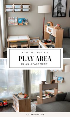 the play area in an apartment with toys and books