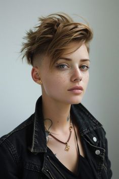 50 Trendy boy haircuts for girls That Make You Look Bold in 2024 Trendy Boy Haircuts, Boy Cut For Girl, Girls With Boy Haircuts, Nonbinary Haircuts, Queer Haircut, Trendy Boys Haircuts, Haircuts For Girls, Tomboy Haircut