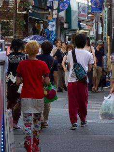 Trendy customers enjoy the pedestian friendly streets The Neighborhood, Harem Pants, Harajuku, Tokyo, Pants, Trousers