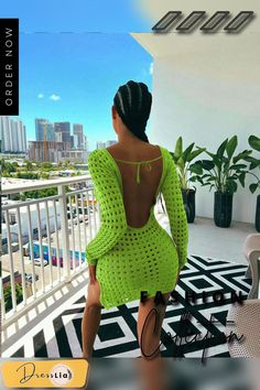 Hollow Out Backless Long Sleeve Sexy Short Dresses Long Sleeve Dress Casual, Sleeve Dress Casual, Backless Long Sleeve, Long Sleeve Casual Dress, 1 Million, Sleeve Dress, Casual Dresses, Short Dresses, Dresses With Sleeves