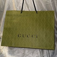 Extra Large Gucci Shopping Bag Excellent Condition 10.5in L X 8 W X 17in Tall Gucci Shopping Bag With Top Carry Handle, Gucci Double Handle Shopping Bag, Gucci Shopping Bags With Handles, Gucci Green Shopping Bag, Gucci Shopping Bag, Gucci Green Bags With Gold-tone Hardware, Bago, Gucci Bag, Bag Lady