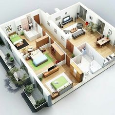 the floor plan of a two bedroom apartment with an attached kitchen and living room area