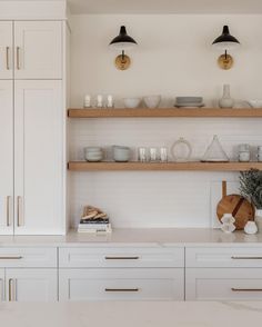 the kitchen is clean and ready to be used for dinner or desserts on the counter