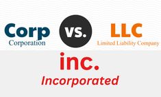 two logos for corp corporation and inc incorporated