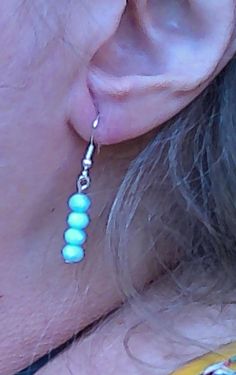 Light blue glass dangle earrings with silver hook. Blue Dangle Earrings, Etsy Earrings Dangle, Blue Glass, Wedding Shop, Portland, Jewelry Earrings Dangle, Dangle Drop Earrings, Dangle Earrings, Light Blue