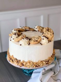 a white cake with cookies and cream frosting