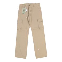 Description:Vintage 1St American beige cargo trousers, fit a UK size 14 - mid rise with a 36" waist. Size conversion: US Size: 10EU Size: 42IT Size: 46 RISE TYPE: Mid RiseWAIST: 36 inches / 91cmsINSEAM: 36 inches / 91cmsRISE: 10 inches / 25cmsGENDER: womens CONDITION: new with tags.STYLE: cargo trousersERA: 1990sCOLOUR: beigeFABRIC: cotton Beige Straight Leg Cargo Pants With Flap Pockets, Full Length Beige Cargo Pants With Cargo Pockets, Beige Full Length Work Pants With Pockets, Beige Utility Cargo Pants With Straight Leg, Fitted Full Length Beige Cargo Pants, Beige Casual Cargo Pants With Flap Pockets, Beige Mid-rise Cargo Pants, Mid-rise Beige Cargo Pants With Side Pockets, Beige Mid-rise Cargo Pants With Side Pockets