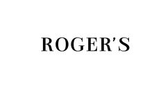 roger's logo with the word roger's in black on a white background