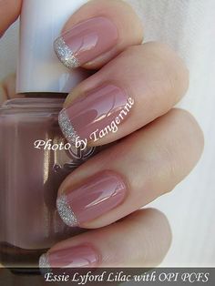 The french tip is OPI paris coutour for sure Gel Colors, Ideas Nails, Nails Gel, Fancy Nails, Nail Arts, Creative Nails, Gold Sparkle, Gorgeous Nails, Love Nails