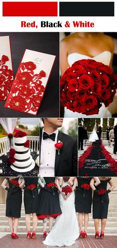 red, black and white wedding colors