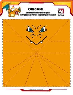 an origami box with the face of pokemon