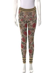 Gucci Skinny Leg PantsBy Alessandro MicheleGold, Metallic & NeutralsMid-RiseFlora PrintSlit PocketsElasticized WaistFit:Pants by Gucci typically fit true to size. Gucci Floral, Vintage Holiday Dress, Coat Pant, Sweater Accessories, Sneakers For Sale, Kids Design, Vintage Tags, Shop Earrings, Leg Pants