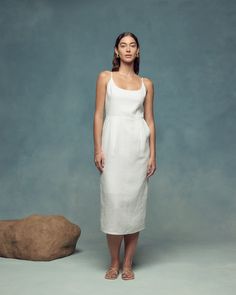 Laid-back luxe in dress form. Crafted from high-quality 100% European linen, our Linen Scoop Neck Midi Dress is soft, breathable, and lightweight. It's the perfect white dress for warm weather and can be dressed up or down for everything from wedding events to brunch. ✨ Made of 100% linen ✨ Breathable, durable, lightweight ✨ Functional front pockets 100% European Linen Scoop Neck Midi Dress. Always fairly priced at $69.90 Summer Linen Dress With Square Neck, Square Neck Linen Dress For Summer, Casual Linen Square Neck Dress For Summer, Casual Linen Dress With Square Neck For Summer, Casual Linen Dress With Square Neck For Brunch, Casual Linen Dress With Adjustable Straps For Brunch, Casual Square Neck Linen Dress For Brunch, Casual Fitted Linen Dress With Adjustable Straps, Spring Linen Dress With Square Neck