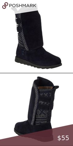 Muk Luks Black Faux Suede Midi Boots Midi Boots, Boot Shop, Knitting Designs, Winter Boot, Fashion Ideas, Faux Suede, Rubber Sole, Shop My, Boots