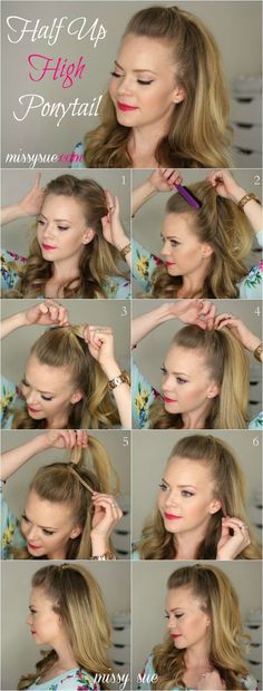 The year of the sock bun happened in 2012/2013. Braids were inescapable in 2014. In 2015, the super trendy lob ruled all. I predict that 2016 will be the year of half-up/half-down hairstyles, and I really hope that I’m right. In case you haven’t noticed, the half-up top knot has been everywhere for the last … Read More Ponytail Veil, Down Hairstyles For Long Hair, Hair Half Up Half Down, Hairstyles Ponytail, Ponytail Hairstyle, Hair Half Up, Simple Ponytails, High Ponytail, High Ponytails