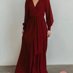 Reposhing This Item I Purchased From @Hpvu. Wore It Once For Family Photos. Beautiful Dress! Questions? Leave A Comment Below! Chic Burgundy Maxi Dress For Fall, Burgundy Maxi Dress For Formal Fall Events, Burgundy Long Sleeve Maxi Dress For Date Night, Burgundy Maxi Dress For Fall Formal Occasions, Chic Burgundy V-neck Maxi Dress, Fall Formal Burgundy Maxi Dress, Chic Burgundy Long Sleeve Maxi Dress, Baltic Born, Burgundy Color