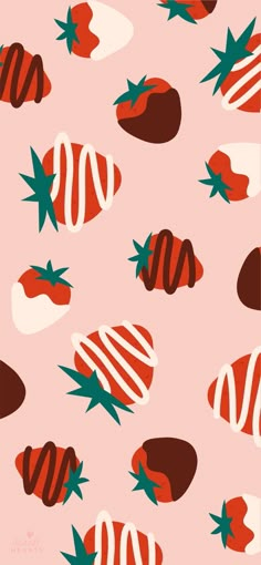 strawberries and chocolate on a pink background