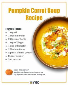 pumpkin carrot soup recipe with ingredients