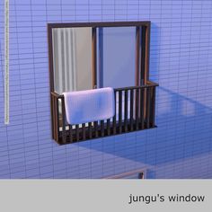 an image of a bathroom window with towels on it