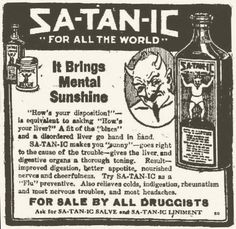 an ad for satanic medicine with the caption it brings mental sunshine