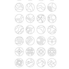 the different shapes and sizes of circles are shown in this graphic style, which is used to