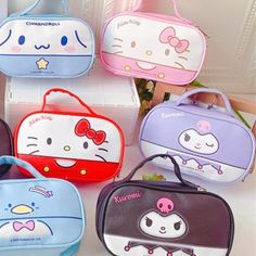 Sanrios Kuromi Hello Kitty Makeup / Travel Waterproof Small Bag Kuromi In Black Or Purple Hello Kitty In Red Or Pink Top Handle Pu Leather Lined 12 * 19 * 6 Cm Playful Hello Kitty School Bag, Hello Kitty Print School Bag, Rectangular, Hello Kitty Print School Bag, School Bag With Hello Kitty Print, School Bags With Hello Kitty Print, Rectangular Shape, Cartoon Style Multicolor Rectangular Bag, Kawaii Multicolor Bags With Cute Design, Kawaii Multicolor Rectangular Bag, Multicolor Cartoon Style Bag For Everyday Use