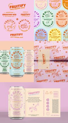 Pastel Palette Packaging Design Iced Tea Brands, Current Graphic Design Trends, Beer Label Design, Brochure Design Creative, Juice Branding, Minimalist Graphic Design, Drinks Packaging Design, Soda Brands, Drinks Brands