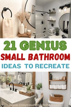 21 Genius Small Bathroom Ideas That Are Easy To Recreate Small Bathroom Styles, Simple Small Bathroom Ideas, Small White Bathrooms, Bathroom Shelving Unit, Small Bathroom Inspiration, Modern Small Bathroom, Very Small Bathroom, Small Bathroom Diy, Modern Small Bathrooms