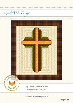 an image of a cross on the cover of a quilt pattern for a wall hanging