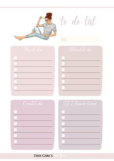 the printable to do list for girls