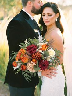 16 inch wide Burgundy & Burnt Orange Bridal Bouquet - Rinlong Flower Simple Wedding Bouquet Wildflowers, Rust Burgundy Wedding Flowers, Rustic Wedding Flowers Bouquet Orange, Rust And Orange Wedding, Rust Flower Bouquet, Bootnearis With Burggendy Burnt Orange Forest Green And Mustard Yellow In If, Wedding Bouquets August, Dried Orange Burgundy Flowers, Fall Wedding Poses